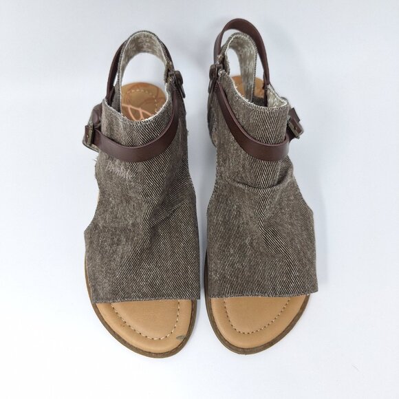 Blowfish Sandals Women's 8 Gladiator Flat Strappy Malibu Beige Fabric Open Toe - Picture 8 of 15